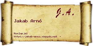 Jakab Arnó névjegykártya